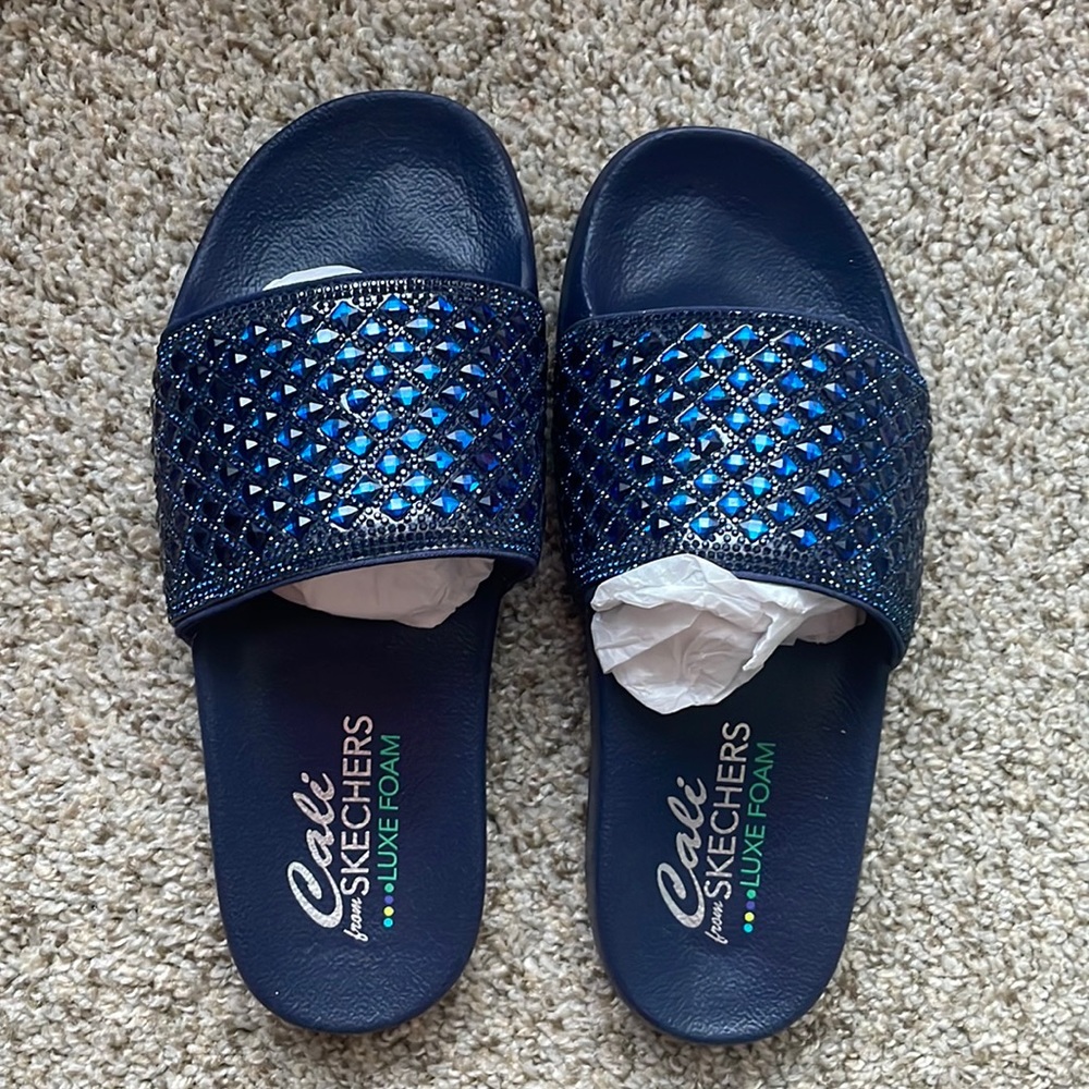 Skechers Luxe Foam sliders - Dark blue/Navy